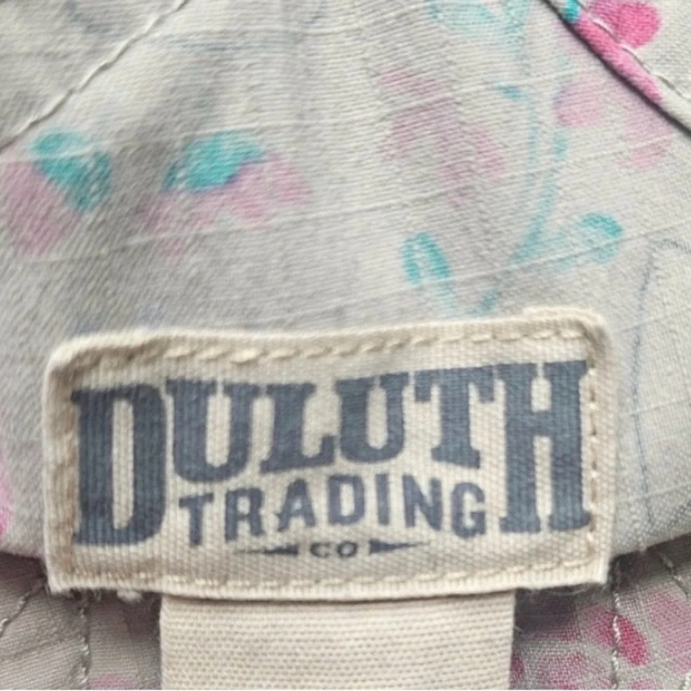 Duluth Trading Heirloom Gardening Floral Garden Print Short Overalls Shorts L - Picture 6 of 8